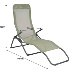 POCOline Wellnessliege salbei Textilene B/H/L: ca. 59x98x145 cm