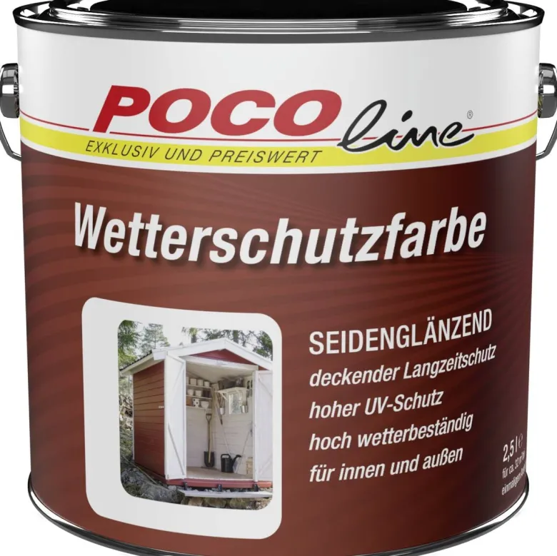 POCOline Wetterschutzfarbe rot seidenmatt ca. 2,5 l