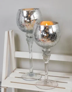 POCOline Windlicht silber Glas