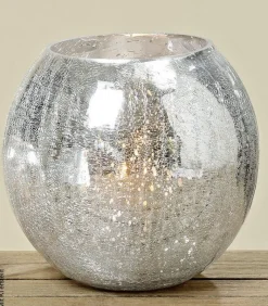 POCOline Windlicht silber Glas H/D: ca. 18x22 cm