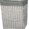 POCOline Wäschekorb grau Weide B/H/L: ca. 33x59x45 cm