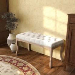Polsterbank 837-178BG beige B/H/T: ca. 110x48x40 cm