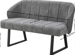 Polsterbank Sven grau B/H/T: ca. 131x81,5x63 cm