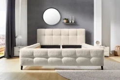 Polsterbettgestell beige Polyester Liegefläche B/L: ca. 180x200 cm