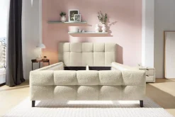 Polsterbettgestell beige Polyester Liegefläche B/L: ca. 140x200 cm