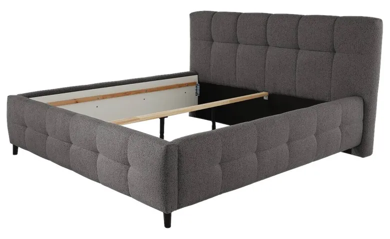 Polsterbettgestell grau Polyester Liegefläche B/L: ca. 180x200 cm