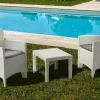 ProGarden Balkonset Akita weiß Kunststoff B/H/L: ca. 47x40x60 cm