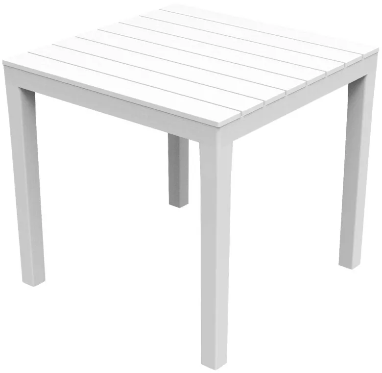 ProGarden Gartentisch Bali weiß Kunststoff B/H/L: ca. 78x72x78 cm