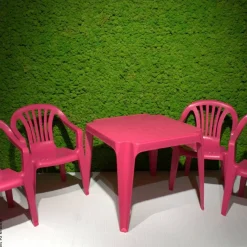 ProGarden Kindermöbel-Set pink Kunststoff B/H/L: ca. 38x53x43 cm