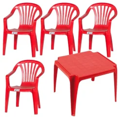 ProGarden Kindermöbel-Set rot Kunststoff B/H/L: ca. 38x53x43 cm