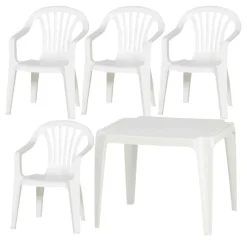 ProGarden Kindermöbel-Set weiß Kunststoff B/H/L: ca. 38x53x43 cm