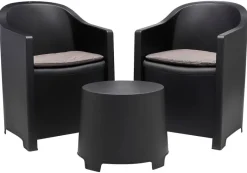 ProGarden Loungeset Luna anthrazit Kunststoff