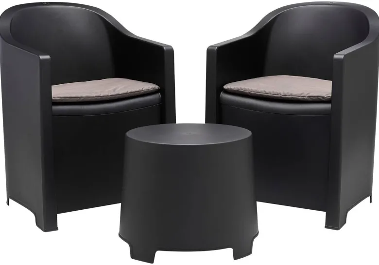 ProGarden Loungeset Luna anthrazit Kunststoff