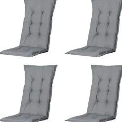 PROGARDEN,MADISON Klappsessel Set + Auflagen Tampa grau Kunststoff B/H/L: ca. 61x109x60 cm