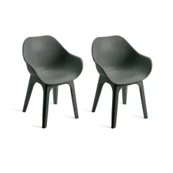 ProGarden Sessel GHIBLI 2er-Set anthrazit Polypropylen B/H: ca. 55x81 cm