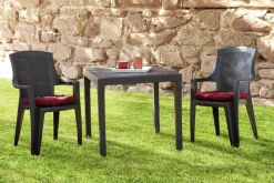 ProGarden Stapelsessel Eden anthrazit Kunststoff B/H/L: ca. 55x91x46 cm