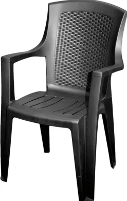 ProGarden Stapelsessel Eden anthrazit Kunststoff B/H/L: ca. 55x91x46 cm