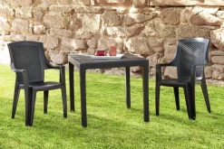 ProGarden Stapelsessel Eden anthrazit Kunststoff B/H/L: ca. 55x91x46 cm
