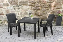 ProGarden Stapelsessel Eden anthrazit Kunststoff B/H/L: ca. 55x91x46 cm