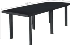 ProGarden Tisch Trio anthrazit Kunststoff B/H/L: ca. 90x72x216 cm