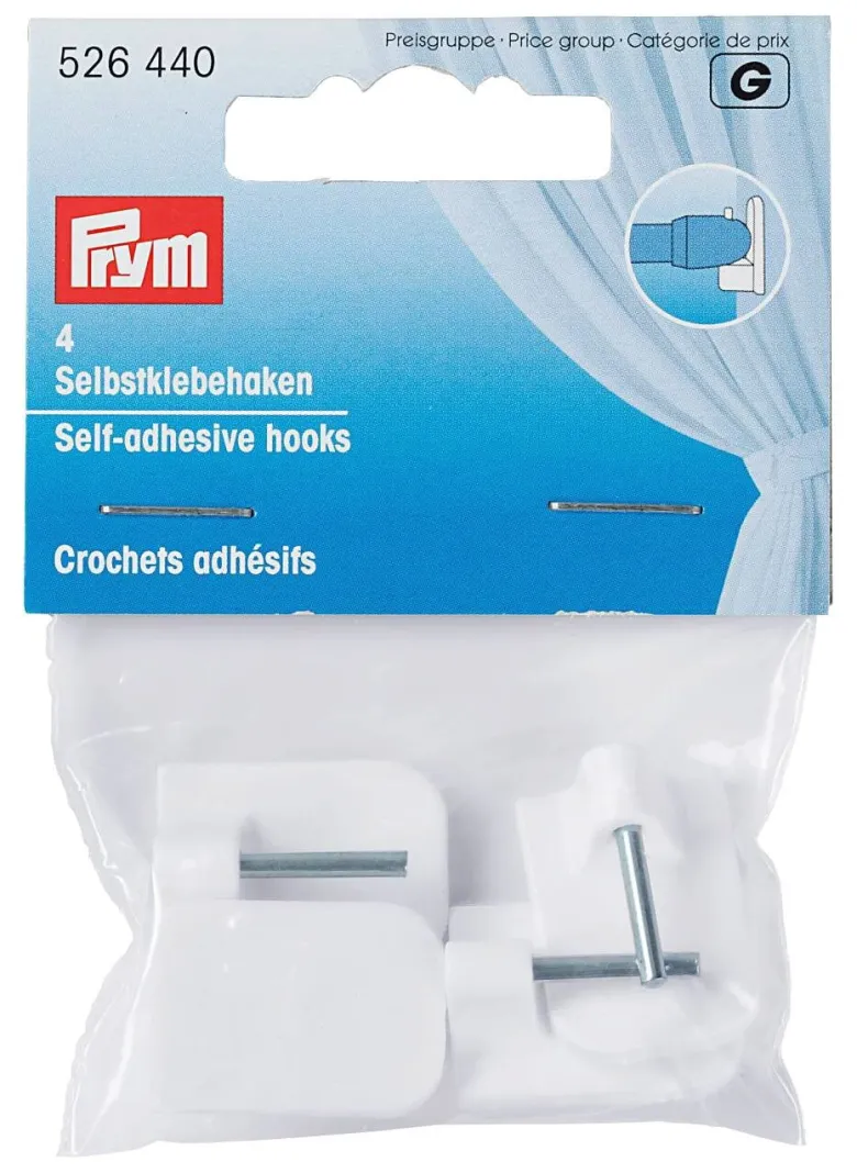 Prym Klebehaken weiß 4 Packstücke