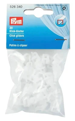 Prym Klick-Gleiter für Gardinenschiene weiß 20 Packstücke