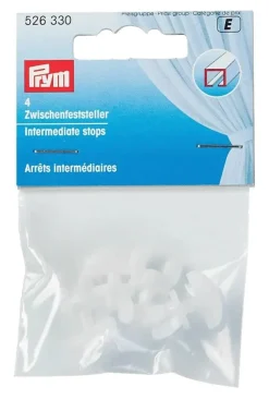 Prym Zwischenfeststeller für Gardinenschiene weiß 4 Packstücke
