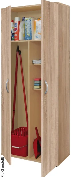 Putzschrank Andy 4 Eiche Sonoma Nachbildung B/H/T: ca. 70x187x34 cm