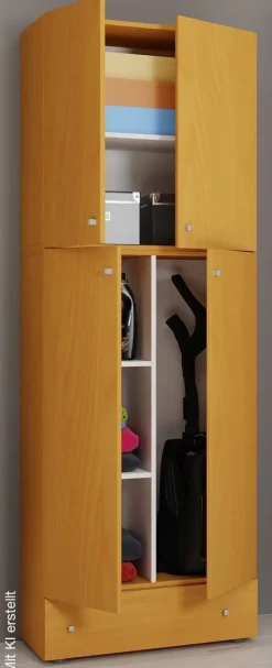 Putzschrank Lona buche Nachbildung weiß B/H/T: ca. 70x200x39 cm