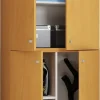 Putzschrank Lona buche Nachbildung weiß B/H/T: ca. 70x223x39 cm