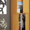 Putzschrank Lona buche Nachbildung weiß B/H/T: ca. 70x240x39 cm