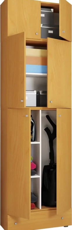 Putzschrank Lona buche Nachbildung weiß B/H/T: ca. 70x240x39 cm