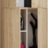 Putzschrank Lona Eiche Sonoma Nachbildung weiß B/H/T: ca. 70x200x39 cm