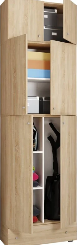 Putzschrank Lona Eiche Sonoma Nachbildung weiß B/H/T: ca. 70x240x39 cm