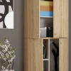 Putzschrank Lona Eiche Sonoma Nachbildung weiß B/H/T: ca. 70x223x39 cm