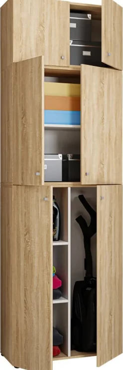 Putzschrank Lona Eiche Sonoma Nachbildung weiß B/H/T: ca. 70x223x39 cm