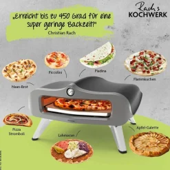 Rachs KOCHWERK Gas-Pizzaofen silber Edelstahl B/H/L/D: ca. 61,5x32x70,5x55 cm