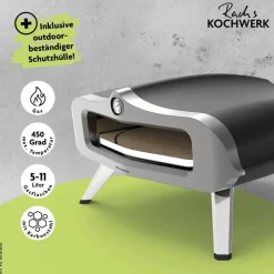 Rachs KOCHWERK Gas-Pizzaofen silber Edelstahl B/H/L/D: ca. 61,5x32x70,5x55 cm