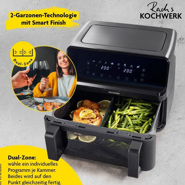 Rachs KOCHWERK Heißluftfritteuse 14349 schwarz Kunststoff B/H/L: ca. 37,5x38x30 cm ca. 9 l