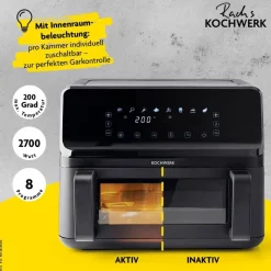 Rachs KOCHWERK Heißluftfritteuse 14349 schwarz Kunststoff B/H/L: ca. 37,5x38x30 cm ca. 9 l