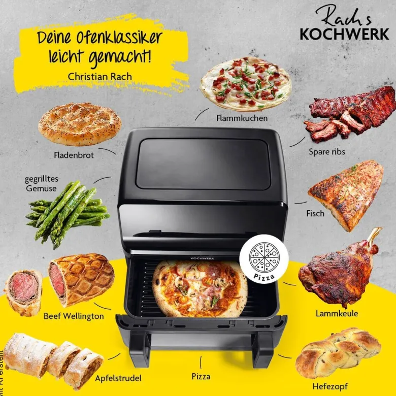 Rachs KOCHWERK Heißluftfritteuse 14349 schwarz Kunststoff B/H/L: ca. 37,5x38x30 cm ca. 9 l