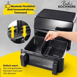 Rachs KOCHWERK Heißluftfritteuse 14349 schwarz Kunststoff B/H/L: ca. 37,5x38x30 cm ca. 9 l
