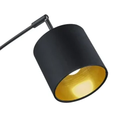 Reality Bogenleuchte Tommy mattschwarz gold Metall Stoff B/H/L: ca. 30x200x72 cm E14 5 Brennstellen