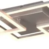 Reality LED-Deckenleuchte Trail titanfarbig Metall B/H/T: ca. 53x53x7 cm