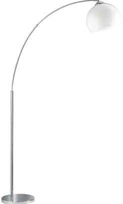 Reality Stehlampe Brasilia Chrom weiß Metall Kunststoff B/H: ca. 110x180 cm E27 1 Brennstellen