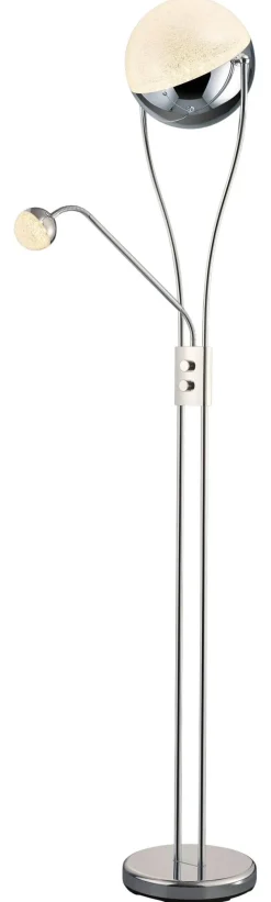 Reality Stehlampe Kris Chrom weiß Metall H: ca. 180 cm