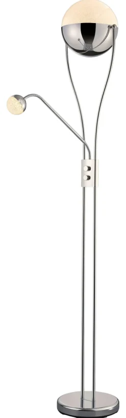 Reality Stehlampe Kris Chrom weiß Metall H: ca. 180 cm