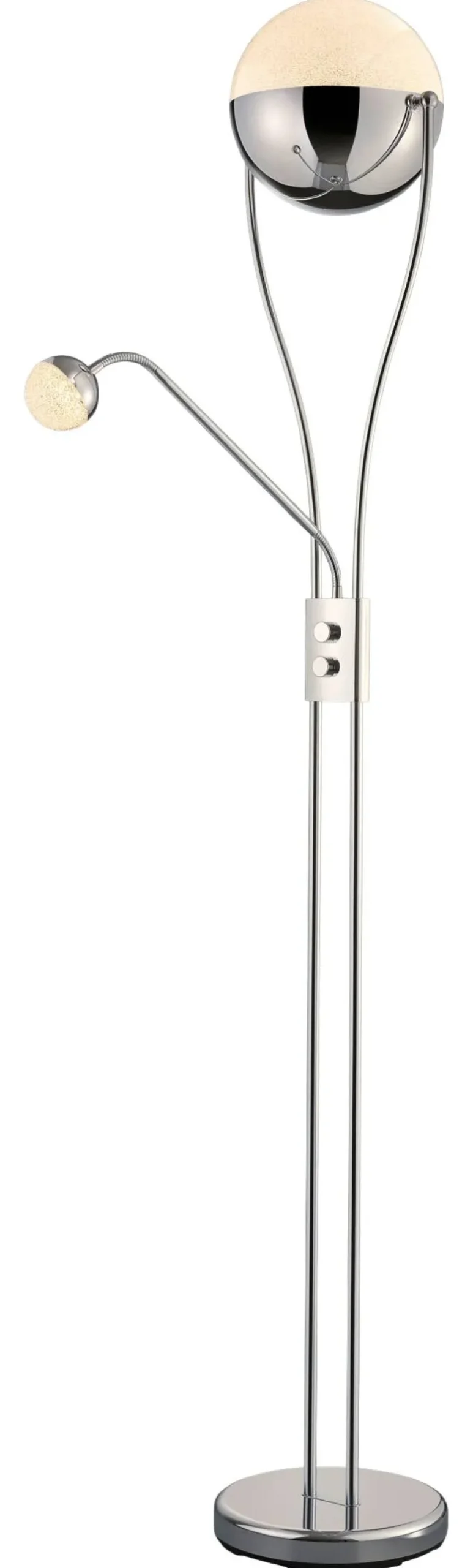 Reality Stehlampe Kris Chrom weiß Metall H: ca. 180 cm