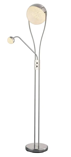Reality Stehlampe Kris Chrom weiß Metall H: ca. 180 cm
