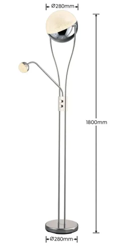 Reality Stehlampe Kris Chrom weiß Metall H: ca. 180 cm